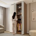 Ver imagem 7 de Guarda Roupa 4 Portas 3 Gavetas Linha Brasil Freijó com Off White Yescasa