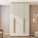 Ver imagem 6 de Guarda Roupa 4 Portas 3 Gavetas Linha Brasil Freijó com Off White Yescasa