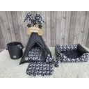 Ver imagem 4 de Kit Caminha P Grey Toca Cesto Organizador Cama Colchão Pet Cabana Caes e Gatos