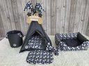 Ver imagem 4 de Kit Caminha P Grey Toca Cesto Organizador Cama Colchão Pet Cabana Caes e Gatos
