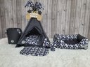 Ver imagem 7 de Kit Caminha P Grey Toca Cesto Organizador Cama Colchão Pet Cabana Caes e Gatos