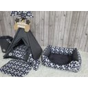 Ver imagem 5 de Kit Caminha P Grey Toca Cesto Organizador Cama Colchão Pet Cabana Caes e Gatos