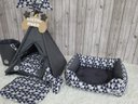 Ver imagem 5 de Kit Caminha P Grey Toca Cesto Organizador Cama Colchão Pet Cabana Caes e Gatos