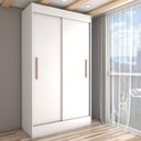 Ver imagem 5 de Guarda-roupa Solteiro Europa 2 Portas 2 Gavetas Branco - Panorama Móveis