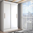 Ver imagem 2 de Guarda-roupa Solteiro Europa 2 Portas 2 Gavetas Branco - Panorama Móveis