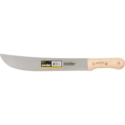 Facão para Mato 12" Aço Carbono Cabo Madeira - Vonder