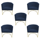 Ver imagem 1 de Kit 05 Poltronas Paola Sued Azul Marinho - D'Classe Decor