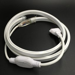 Kit 1 a 50 Metros Mangueira Fita Led Neon Flex Branco Quente 3000k + Rabicho:5 Metros 220v + Rabicho - 4