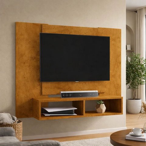 Painel Sala para Tv Navi até 48 Polegadas com Nicho:naturalle