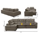 Ver imagem 5 de Sofá de Canto Retrátil e Reclinável com Molas 3,00x2,00 Esq Virginia Suede Capucino Adonai