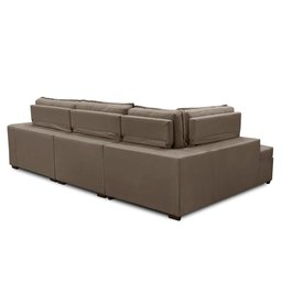 Sofá de Canto Retrátil e Reclinável com Molas 3,00x2,00 Esq Virginia Suede Capucino Adonai - 4