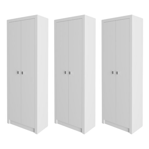 Conjunto Armários para Escritório 3 Peças Branco Tecnomobili
