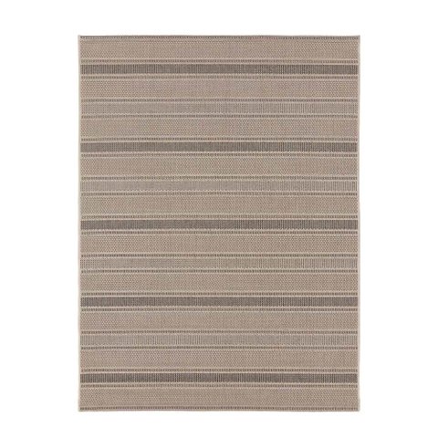 Tapete para Sala Sisal Eco-Nature Riscas 77 Bege-Chumbo 2,50X3,00M - J Serrano