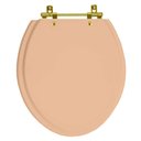 Ver imagem 1 de Assento Sanitário Convencional Oval Pêssego 73 para Vaso Celite com Ferragem Dourada