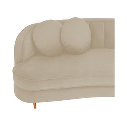 Sofá Curvo 3 Lugares Orgânico Sala Recepção Escritório Decorativo Luxo Panamá 200cm Bouclé Bege - 5