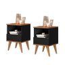 Kit Duas Mesas de Cabeceira Pix - Várias Cores:preto - 1
