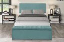 Ver imagem 2 de Kit Cabeceira e Calçadeira Vitoria 100 cm Suede Azul Tiffany