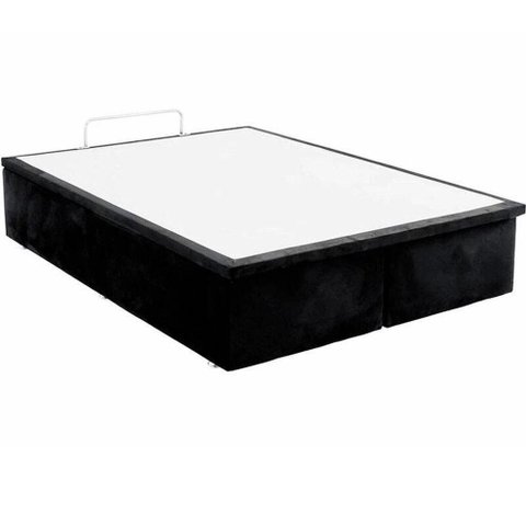 Base Baú Ortobom King Camurça Preto 186x198x35