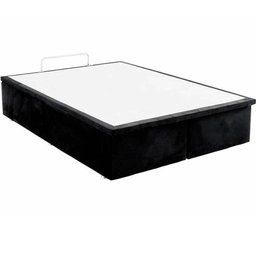 Base Baú Ortobom King Camurça Preto 186x198x35 - 1 Base Baú Ortobom King Camurça Preto 186x198x35 - 1