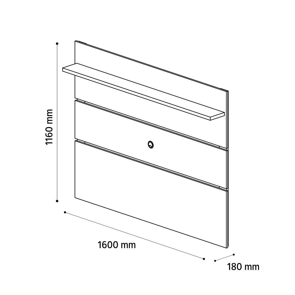 Rack com Painel para TV até 50 Polegadas Prism Off White com Cumaru 160 cm - Patrimar Móveis - 6