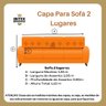 Capa de Sofá 2 e 3 Lugares Estampado com Fixador:marrom Geometrico - 6