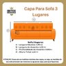 Capa de Sofá 2 e 3 Lugares Estampado com Fixador:marrom Geometrico - 7