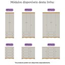 Ver imagem 6 de Guarda-roupa Infantil 92cm 3 Portas e 2 Gavetas Realeza Multimóveis Mp4452 Madeirado/off White