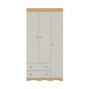 Ver imagem 7 de Guarda-roupa Infantil 92cm 3 Portas e 2 Gavetas Realeza Multimóveis Mp4452 Madeirado/off White