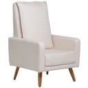 Ver imagem 2 de Poltrona de Amamentação Fixa Pés Manu Noah D02 Bouclê Off White B-114 - Lyam Decor