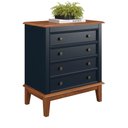 Ver imagem 1 de Cômoda 4 Gavetas - Cor: Azul Petróleo