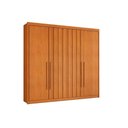 Ver imagem 5 de Guarda Roupa Solteiro 4 Portas 2 Ripadas e 4 Gavetas Grécia Cinamomo/off White - Conquista