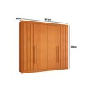 Ver imagem 2 de Guarda Roupa Solteiro 4 Portas 2 Ripadas e 4 Gavetas Grécia Cinamomo/off White - Conquista