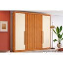 Ver imagem 1 de Guarda Roupa Solteiro 4 Portas 2 Ripadas e 4 Gavetas Grécia Cinamomo/off White - Conquista