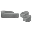 Ver imagem 2 de Kit Divã Recamier Orgânico França 140cm Lado Direito e 2 Poltronas Amore Bouclé