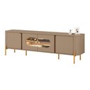 Ver imagem 2 de Rack Juquehy para Tv 75” 4 Portas Nichos e Iluminação Led - Fendi/ Carvalho