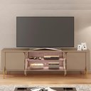Ver imagem 3 de Rack Juquehy para Tv 75” 4 Portas Nichos e Iluminação Led - Fendi/ Carvalho