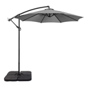 Ver imagem 1 de Ombrelone Articulado Guarda Sol de Praia Jardim Lateral 3 Metros Grafite Base 60l Rm Decor