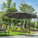 Ver imagem 2 de Ombrelone Articulado Guarda Sol de Praia Jardim Lateral 3 Metros Grafite Base 60l Rm Decor