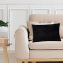 Ver imagem 2 de Capa para Almofada Drapeada em Veludo Retangular 60x40 Preto