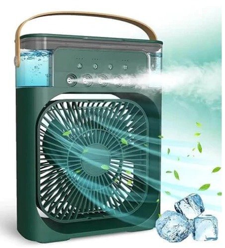 TOP Mini Climatizador de Ar Umidificador Ventilador Refrigeração - COR: VERDE - Ótimo para Pequenos  - 2