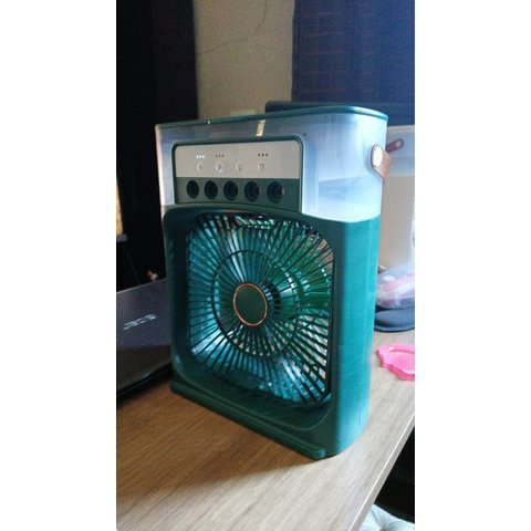 TOP Mini Climatizador de Ar Umidificador Ventilador Refrigeração - COR: VERDE - Ótimo para Pequenos 