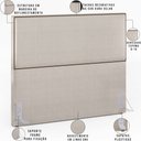 Ver imagem 4 de Cabeceira Cama Box Casal com Tachas 140 Cm Vicenza L02 Linho Cru - Lyam Decor