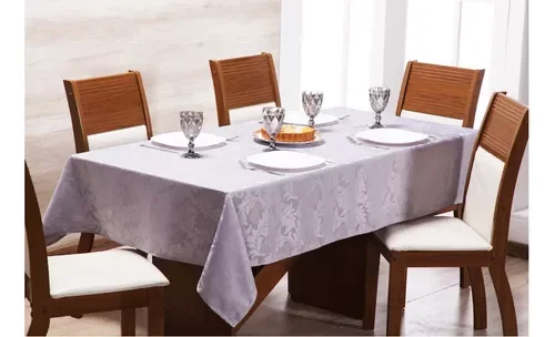 Ver imagem 3 de Toalha de Mesa 6 Lugares Jacquard 200x135 Admirare - Silver