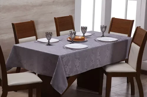 Ver imagem 2 de Toalha de Mesa 6 Lugares Jacquard 200x135 Admirare - Silver