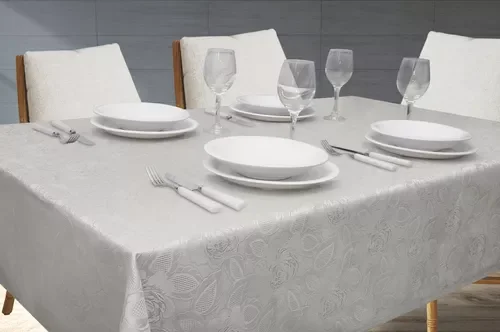 Ver imagem 5 de Toalha de Mesa 6 Lugares Jacquard 200x135 Admirare - Silver