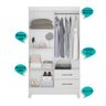 Kit Guarda Roupa Solteiro Chile e Cômoda MS - Branco - 4