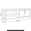 Ver imagem 4 de Rack TV 80 pol 180cm 2 Portas Madeira Maciça Floris Castanho F07 - Mpozenato