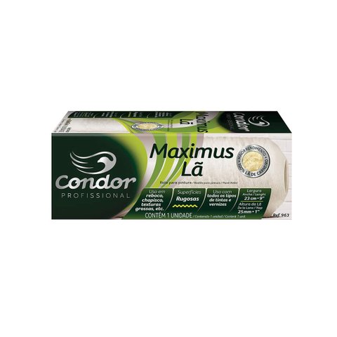 Rolo para Pintura Maximus Lã 23cm 9" Condor