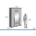 Ver imagem 3 de Guarda Roupa 4 Portas 2ESP 2g Pé Alonzo Lopas Amêndoa