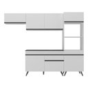 Ver imagem 7 de Armário de Cozinha Compacta 252cm Veneza Multimóveis V3690 Branco/Preto